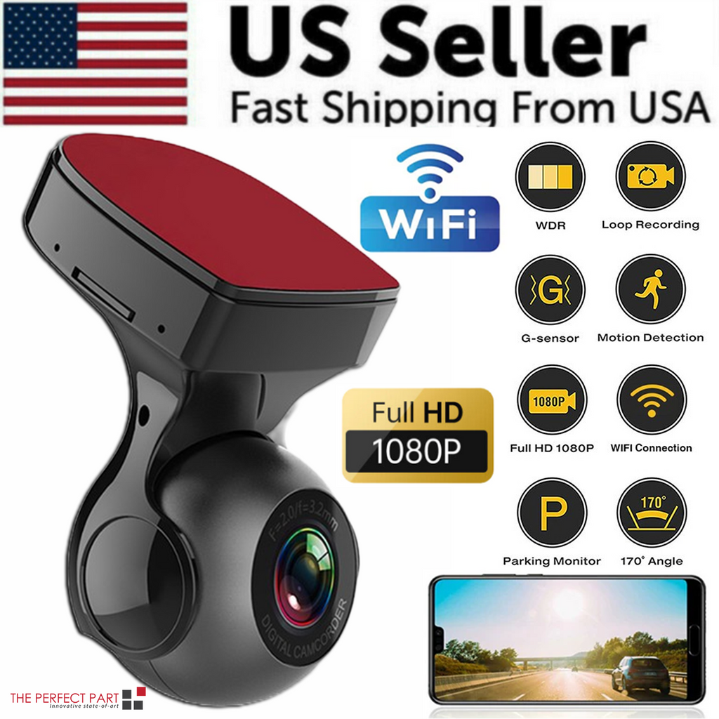 170° WiFi Dash Cam Recorder Car Camera HD 1080P Car DVR Vehicle Video ...